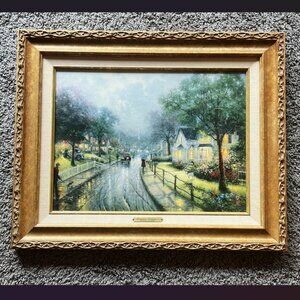 Thomas Kinkade Hometown Memories I with Gold Frame